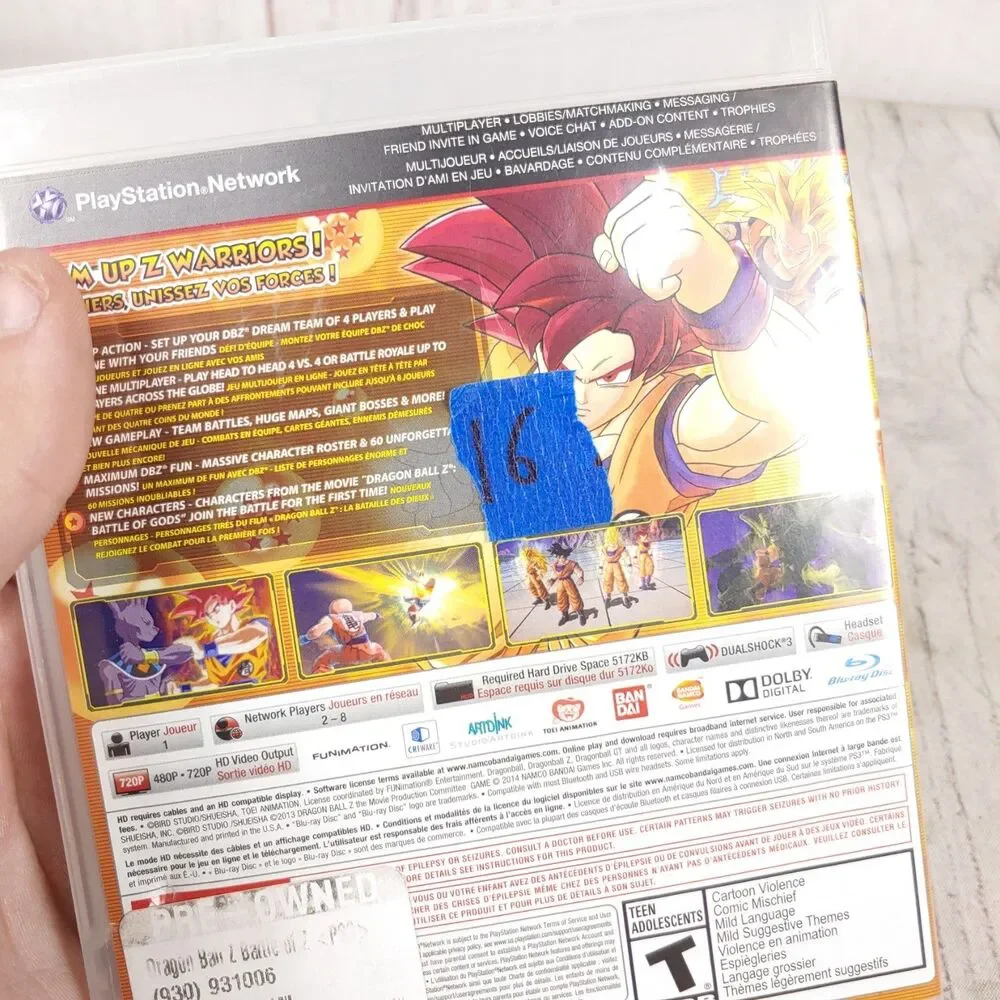 Bandai Namco Dragon Ball Z Battle of Z Sony PlayStation 3 PS3 Game CIB TESTED